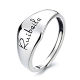 CRYPIN Bague Lettre Anglaise géométrique irrégulière en Argent Sterling S925 ins Bague créative pour Index féminin