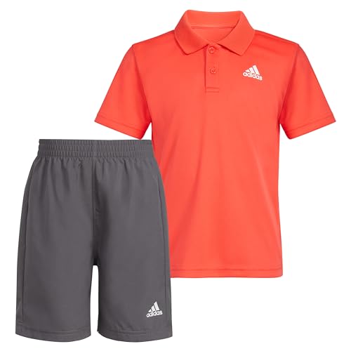 Image of adidas Boys' Short Sleeve Polo Shirt and Shorts 2-piece Set
