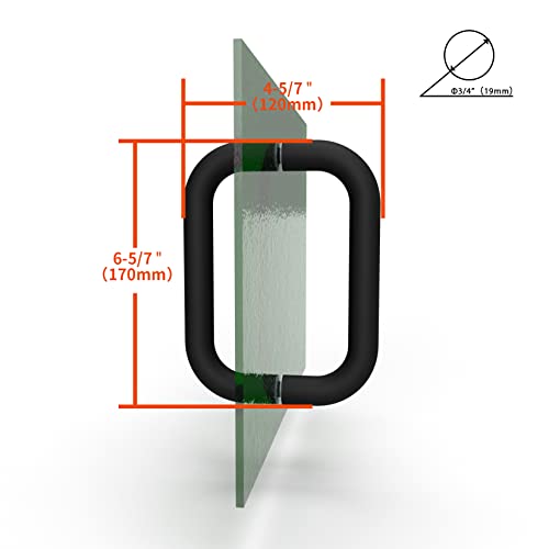 Ckb 6" Shower Door Handle, Back To Back Shower Door Pull Compatible With 1/4" To 1/2" Thickness Glass For Glass Shower Doors, Matte Black With 304 Stainless Steel. #TOP2