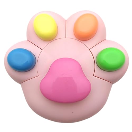 Resaltador de patas de gato – Rotulador lindo colorido | Bolígrafo resaltador para estudiantes – Marca de página no baba | para escuelas de oficina, cuadernos creativos, sin sangrar, 7,5 x 8 x 3 cm