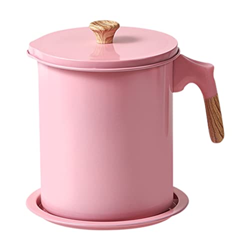 1,4 L Colador de Acero Inoxidable para Grasa de Tocino, Recipiente Grasa Tocino Acero Inoxidable con Colador Malla Lata Aceite Cocina para Aceite Cocina Usado, Grasa y Aceite para Freír