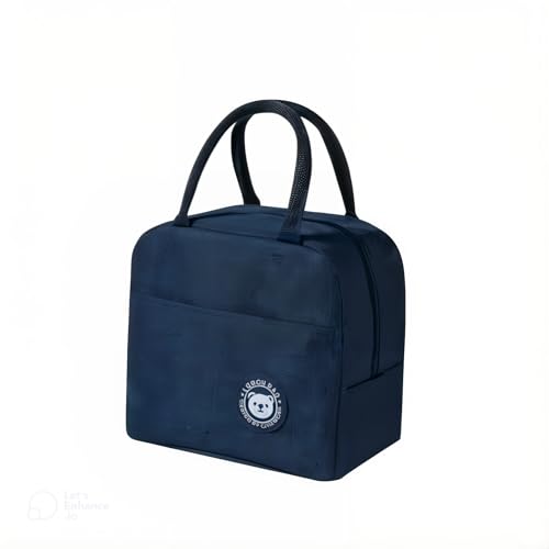 Bolsa Térmica Lancheira para Marmita com Alça Reforçada Impermeável Forro Térmico Trabalho Escola Viagem (Azul)