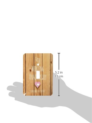 Interrupteur à bascule unique pour 5e anniversaire de mariage sur le thème du bois - 4