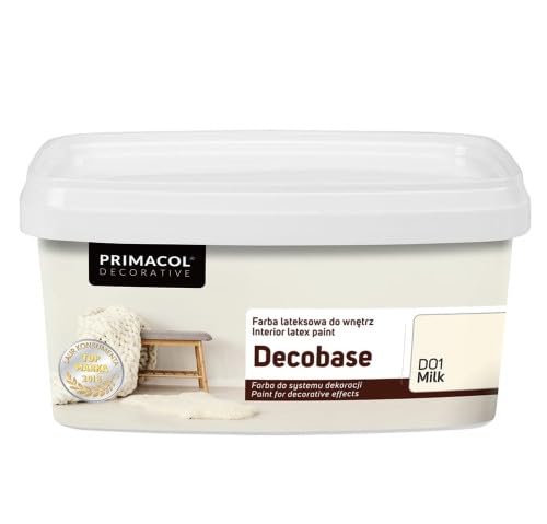 TRANS - PAL Primacol POLARIS Textured Paint for Interior Feature Walls, 1L, Decorative & Decobase Option (Decobase Paint D01 Milk 1L)