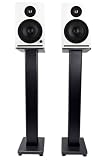 Rockville APM5W v2 Bundle: Pair 5.25-in Active Powered Studio Monitor Speakers, 320W Peak/80W RMS USB/Bluetooth White, Pair RHTSB 36-in Bookshelf Speaker Stands 2-Items
