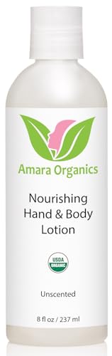 Amara Organics Organic Body Lotion - USDA Certified Organic Nourishing Hand & Body Lotion - Unscented - 8 fl oz