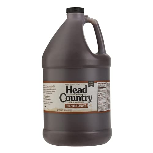Head Country Bar-B-Q Sauce, Hickory Smoke | Soy Free, Gluten Free BBQ Sauce With No Preservatives | Smoky & Sweet Championship Barbecue Sauce For Ribs, Pork, Sausage & Brisket | 160 Ounce, Pack of 1