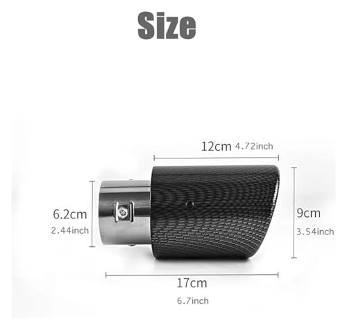 Punta de Tubo de Escape de Fibra de Carbono 63mm con Luz LED para Silenciador de Coche 6
