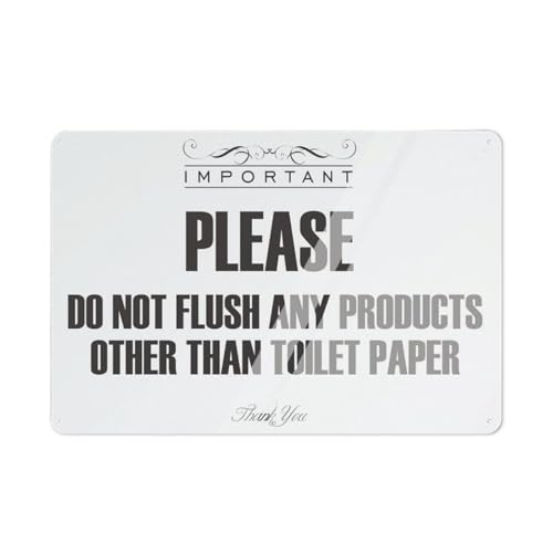 Important Do Not Flush Other Products Metal Tin Sign Bathroom