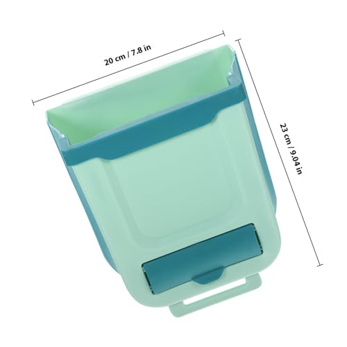 Caneca de basura plegable de cocina verde de 7L para montaje en pared miniatura 2