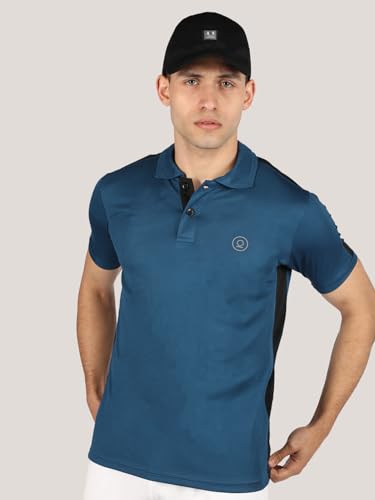Image of CHKOKKO Men's Active Sports Wear Polo Half Sleeve Gym Tshirt with Button Collar Quick Dry Breathable Perfect for Workout Running Regular Fit Pack of 2