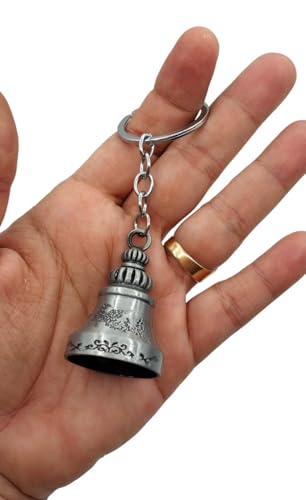 Image of Classic Antique Tibetan Temple Bell Shaped Keyring for Gift Gaurdian bell for Car Bike Bags Metal Key ring Key Chain Bag Charm Gift