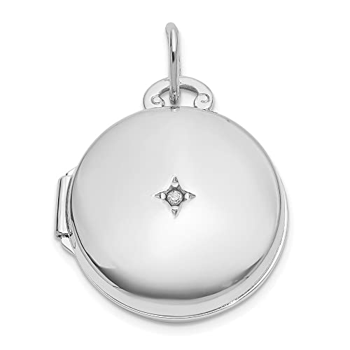 Diamond2Deal White Gold Round Locket