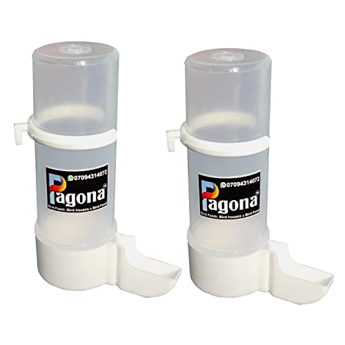Image of PAGONA - Imported Cage Gulfi Cup Bird Water & Food Hanging Plastic Feeder Suitable for Small Cage Birds Like Love Birds, Finches, Cockatiel & Ext.. (200ML, Pack of 2, Multicolored)