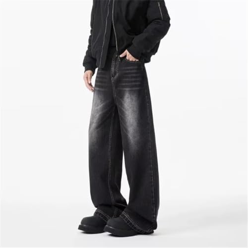 Men's Y2K Distressed Straight-Leg Jeans Retro Washed Hip Hop Baggy Denim Pants High Street Style4