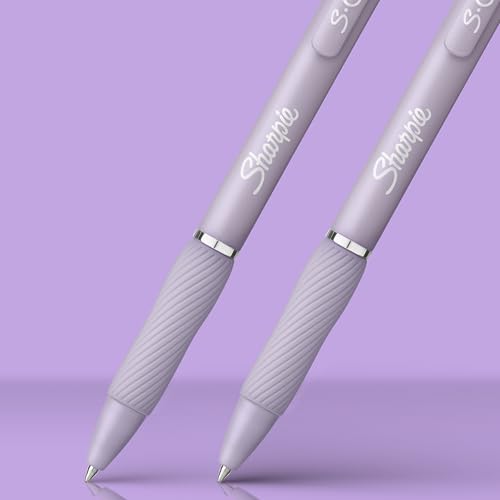 Image of Sharpie S-Gel, Gel Pens, Medium Point (0.7mm), Icy Violet Barrel, Black Ink, 12 Count