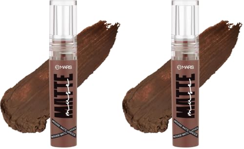 Image of MARS Matte Muse Mousse Lipstick (3ml) (04-TREND SETTER) with Doe-Foot Applicator | Highly Pigmented | Smooth Texture | Hydrating Formula | Blurry Lips Effect (Pack of 2)