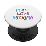 Peace Love Escrima Spruch Design Kampfschule PopSockets mit austauschbarem PopGrip