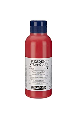 Schmincke - AKADEMIE Acryl color, Kadmiumrotton 250 ml, 23335027, feine Künstler-Acrylfarbe, brillant, hoch lichtecht und kadmiumfrei, für Acrylmalerei, Mixed Media
