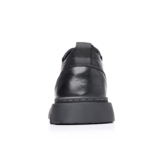 Men's Genuine Leather Lace-Up Oxfords Comfortable Round Toe Non Slip Work Shoes Casual Fashion Business Dress Shoes3