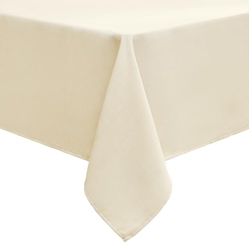 Smiry Leinenoptik Tischdecke Eckig 140 x 100 cm Beige – Ansicht 1