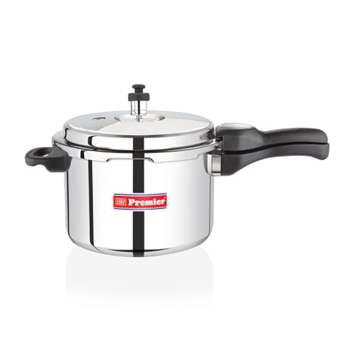 Image of Premier Comfort Stainless Steel Sandwich Bottom Pressure Cooker (5l) Durable And Rust-resistant, Safety Features, Easy To Clean, Ideal For Fast And Even Cooking, Perfect For Modern Kitchens
