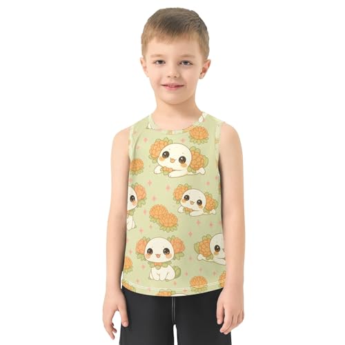 Boys' Tank Top Shirt Salamander Succulent Pattern Sleeveless T-Shirts2