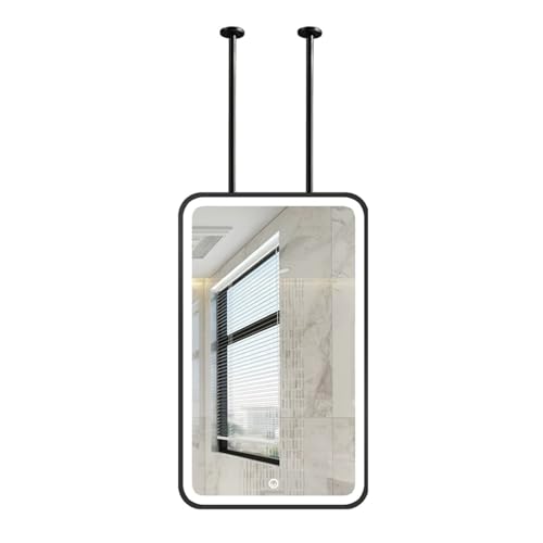 Miroir LED salle de bain 50x70 avec cadre noir pour maquillage net