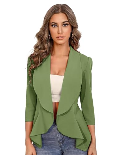 Image of KOTTY Women's Lightweight Open Front Blazer - Draped Waterfall Longline Blazer Style
