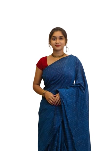 Pure Cotton Handloom Saree with All-Over Ikat Check Design-picture-28