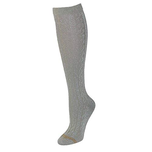 Gold Toe Girl's Sparkle Cable Knit Knee High Socks (2 Pair Pack), Large2