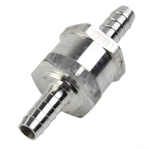 Válvula de retención de aluminio antirretorno para combustible, agua, aceite y queroseno, ajuste de control de flujo en línea, adaptador de manguera de tubo de 6 mm/8 mm/10 mm/12 mm (8 mm)