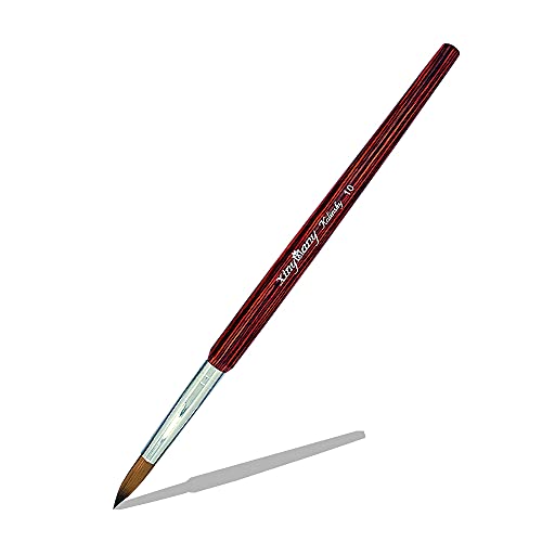 XINYMANY Nail Brush,Acrylic Nail Brush,Professional Red Wooden Nail Brushes for Nails Salon Home Use (10#)