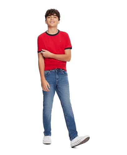 Tommy Hilfiger Boys' Short Sleeve Ken Ringer Crew Neck T-Shirt, Soft, Comfortable, Relaxed Fit