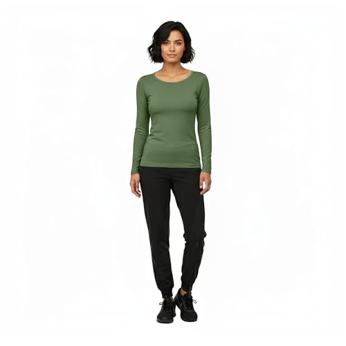 Image of Natural Uniforms Women's Long Sleeve Underscrub T-Shirt - Cotton Blend Scrub Base Layer for Nurses & Medical Professionals