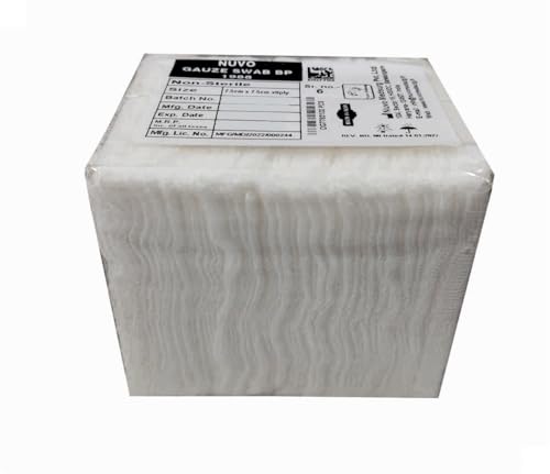 NUVO MEDSURG Non Sterile Gauze Swab (7.5Cms X7.5Cms X8Ply) - 100 Pcs (TYPE - 20)
