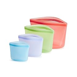 CONTAINS: 4 Stasher Reusable Silicone Bowls in the colors Blue + Lavender + Green + Red. Includes 1 Cup (8 Fl Oz), 2 Cup (16 Fl Oz), 4 Cup (32 Fl Oz), and 6 Cup (48 Fl Oz) Bowl. BETTER SILICONE BAGS & BOWLS: Made with platinum food-grade silicone and...