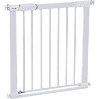 Safety 1st Flat Step Baby Stair Gate Pressure Fit, 73-80cm (max. 101cm), Ultra Flat Step-over Bar, \"Keep Open\" Baby Safety Gate, One-Hand Opening, No-Screw Installation (No Drilling), White