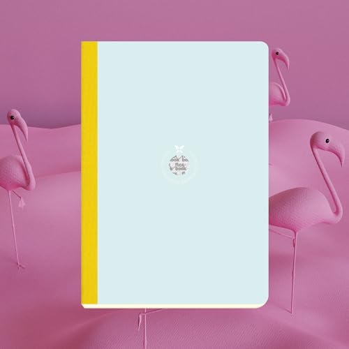 Image of flexbook Smartbook Notebook Ruled Light Blue /Green | A4 | 21x29cm | 160 pages | 70gsm Fabriano Ivory Paper | Colorful Eco Paper Cover | with Yellow linen spine