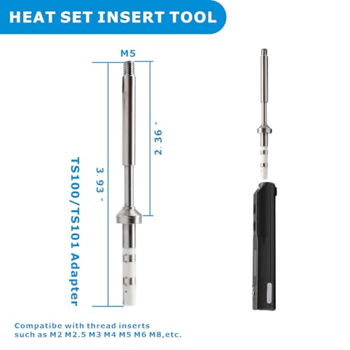 Image of 6PCS TS100 Soldering Tips Kit with Threaded Insert Adapter, Compatible with TS100|TS101| /PinecilV2|pine64 Soldering Iron- Includes TS-C4, TS-K, TS-ILS, TS-J02, TS-D24, Fast Heating