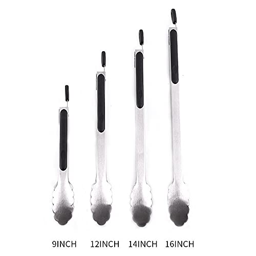 Pinzas de Cocina de Acero Inoxidable para Barbacoa, Pinzas para Asar, Ensalada, Pan, Pinzas para Servir, Cocina Antiadherente, Barbacoa, Parrilla, Pinzas para cocinar (14 Pulgadas)