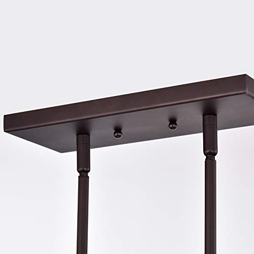 Acland Industrial 5-Light Linear Chandelier Kitchen Island Lighting, Farmhouse Pendant Light Fixture With Oil Rubbed Bronze Metal Frame For Bar, Dining Room, Restaurant #TOP6