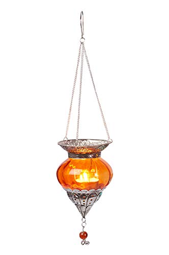 4er Set Orientalisches Windlicht Hängewindlicht Glas Bara Bunt 15 cm groß | Orientalische Glas Teelichthalter mit Henkel… – Bild 7