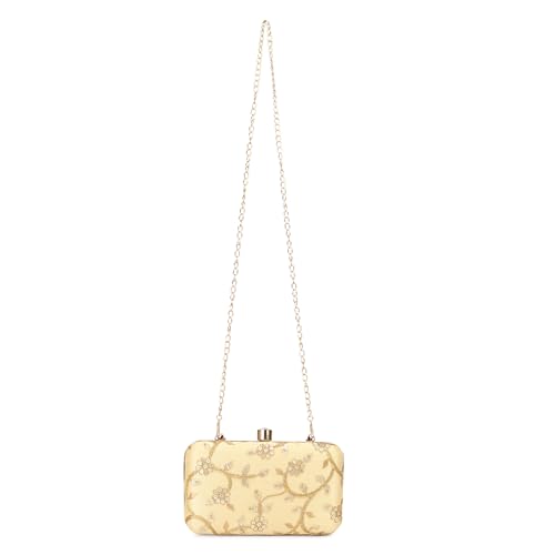 Image of LONGING TO BUY Hand Crafted Designer Box Clutch - Zari Embroidery For Women