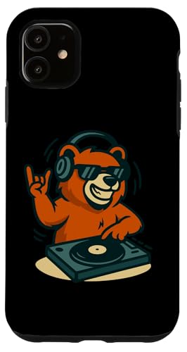 Tourne-Disque Amusant avec Ours DJ pour Amateur de Musique Coque pour iPhone 11
