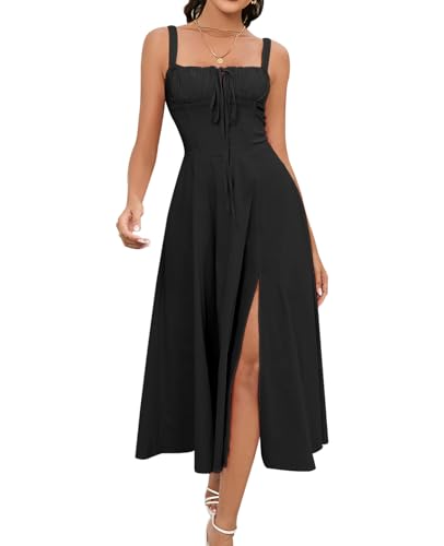 sky　MEDI GATHER NEGLIGEE DRESS Spacedye Icon Midi Dress | Beyond Yoga