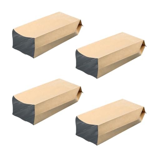 Uonlytech Bolsas de Papel Kraft Marrón de Forma 100 Cierre Hermético y Fuelle Lateral, Resistentes al Agua para Envasar Café, Secos y Alimentos