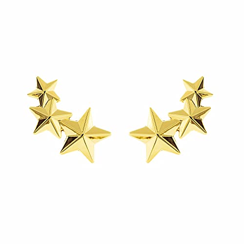 Pendientes Oro Amarillo Trepador Estrellas Con Facetas 9 Kts - Estuche Regalo - Certificado De Garantía - Mondepetit Pendientes Oro Amarillo Trepador Estrellas Con Facetas 9 Kts - Estuche Regalo - Certificado De Garantía - Mondepetit