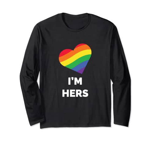 I'm Hers Womens Lesbian LGBT Couples Matching Manga Larga