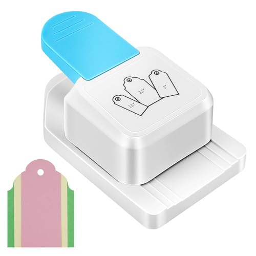 FALESOUL 3 in 1 Craft Tag Punch, 1.5/2/ 2.5 Inch Gift Tag Paper Punches for Tags Scrapbooking Supplies, Craft Puncher for DIY Projects Card Making Scrapbooking Craft